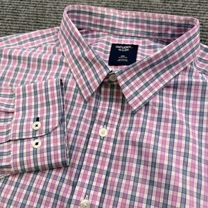 UNTUCKit Fit By DXL Wrinkle Free Shirt Men's 2XL Long Sleeve Button Up Check